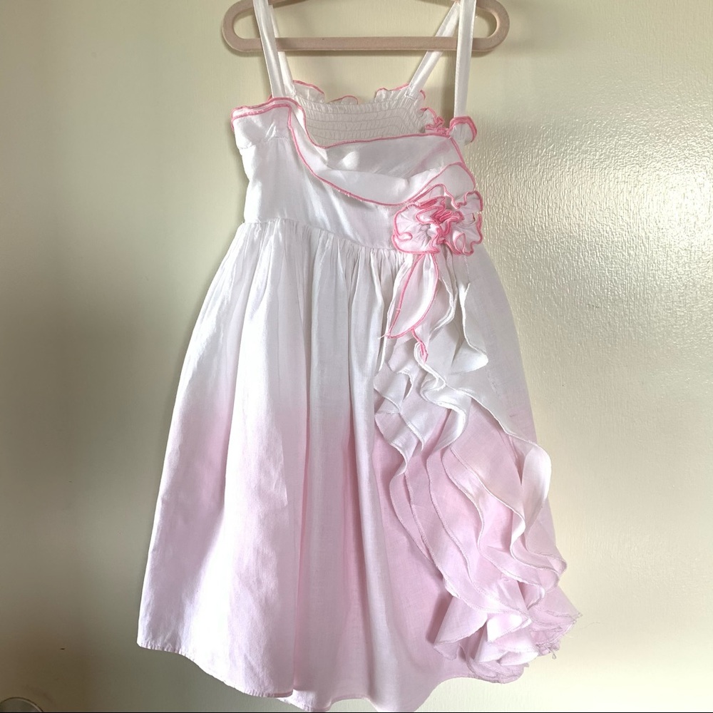 Sorbet cotton white/pink ombré sundress